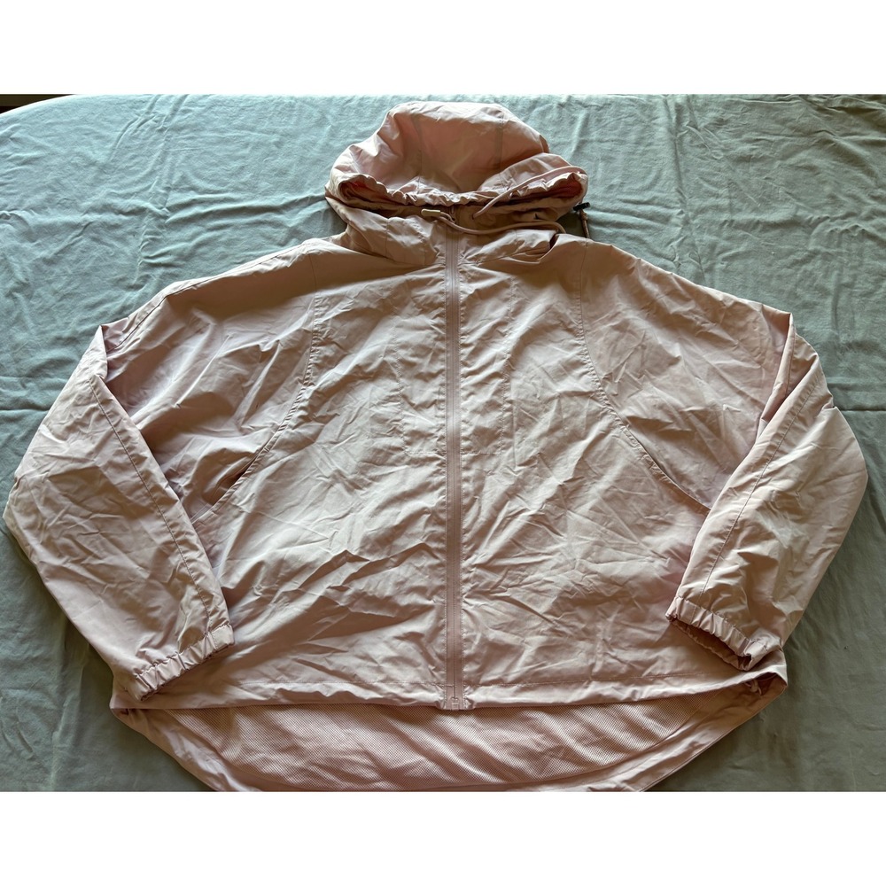 Traj3ctory Womens XXL Pink Hooded Windbreaker Full Zip Mesh Lined Jacket